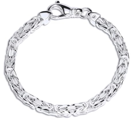 JEWLIX Königsarmband aus 925er Sterling Silber 6mm - 25cm Länge