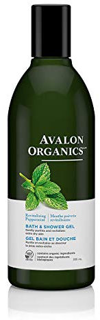 Pack of 1 x Avalon Organics Bath and Shower Gel Peppermint - 12 fl oz