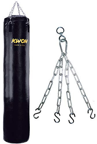 Kwon® Sandsack 180 cm mit Stahlkette 4080336 Boxsack schwarz