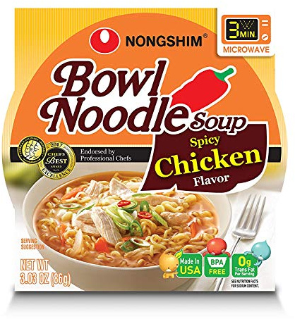 NongShim Spicy Chicken Noodle Bowl, 3.03 Oz