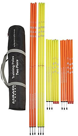 Ram Sports - Set di 2 bastoncini da allenamento, 12-1,8 m, colore: Arancione e Giallo