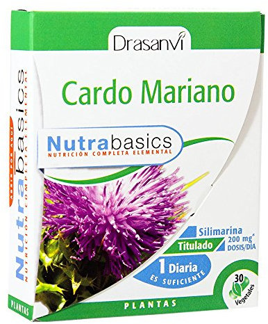 DRASANVI Cardo Mariano | Salud del Hígado, Protección y Detoxificación| 80 % Silimarina | Antioxidante y con Propiedades AntiInflamatorias | 30 Cápsulas Vegetales = 30 Días