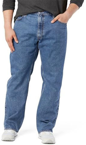 Levi Strauss Signature Gold Men's Relaxed Fit Flex Jeans (Available in Big & Tall), Medium Indigo-Waterless, 38W x 34L