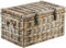 Kobolo Truhe Korbtruhe Sitztruhe - Rattan - grau - mit Textil - 70x45x40 cm