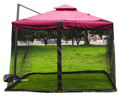 Baijiaye Zanzariera per Ombrellone,Ombrellone da Giardino Portatile per Esterni Set di schermi Screen House - Adatta per Gazebo,Ombrelloni Copertura per Reti Anti-Insett Bianco C300*300 * 230cm