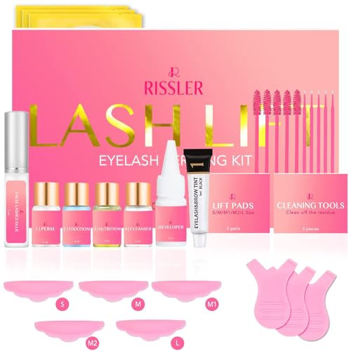 Kit Laminazione Ciglia Professionale - Lash Lift Fai da Te Permanente - Tinta Nera & Siero Rinforzante - Bigodini & Colla Inclusi - Uso Domestico e Salone - Effetto Naturale 6-8 Settimane