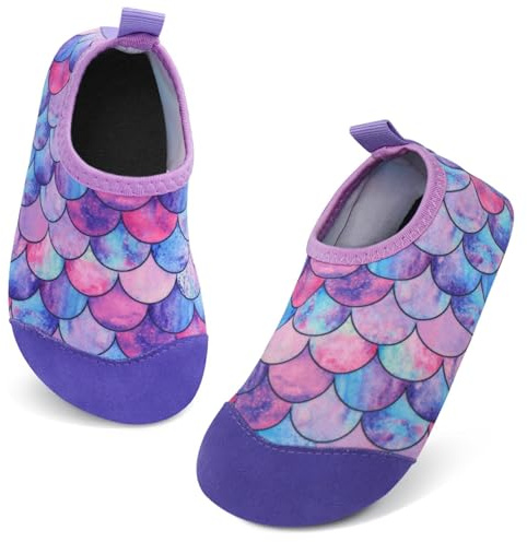 TMEOG Chaussures Aquatiques Enfant Plage et Piscine - Séchage Rapide Pieds Nus pour Sports Nautiques (Garçon Fille), 26-27 EU