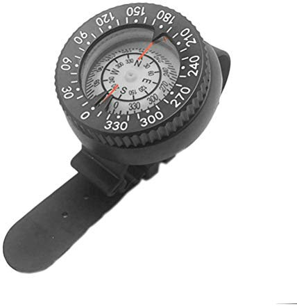 Alvinlite Tauchkompass, Armband-Kompass, Wasserdichter Tauchkompass, Tragbarer, Leuchtender Digitaluhr-Kompass, Outdoor-Wandern, Camping, Notfall-Überlebens-Navigationswerkzeug(Schwarz)