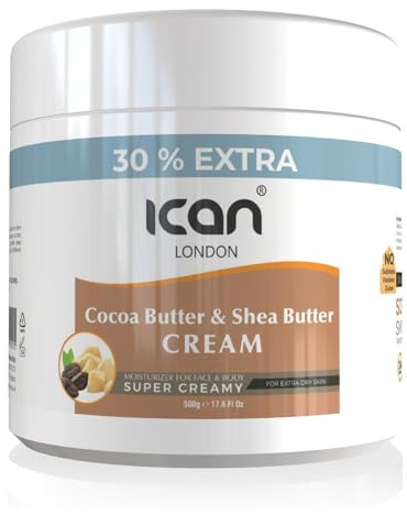 ican London Cocoa Butter & Shea Butter Moisturizing Cream For Face & Body 500g