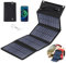 BYZESTY Panel Solar Portátil 10W - Cargador Solar Plegable 5V 2USB Panel Solar Plegable Impermeable Placa Solar Portatil para Teléfonos, Actividades al Aire Libre, Camping, Senderismo