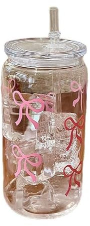 Uclac Bicchiere da 500 ml in plastica con coperchio e cannuccia, per succhi di frutta, caffè e altro