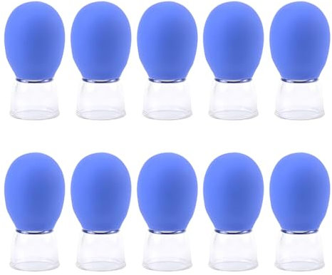 sodeber 10Pcs Glass Cupping Set Facials Cups Silicone Vacuum Suction For Face Skin Back Arm