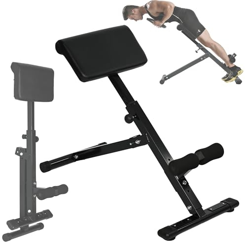 bimiti Roman Chair - Hyperextension Bench for Strength Training Back Extension, Foldable 5 Adjustable Position Home Gym Sit Up Bench for Glute & Ab Workouts, Optional Adjustment Incline & Multi-Functi
