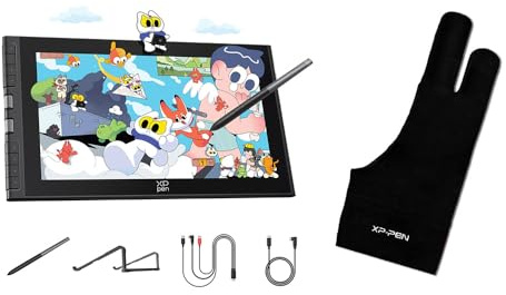 XPPen Artist 12 3rd 11.9 Drawing Tablet with Screen | X4 Pen 16K Pressure & XPPen Artist Drawing Glove 2-Fingers Glove for Graphics Drawing Tablet Suitable for Right Hand and Left Hand (Size M)
