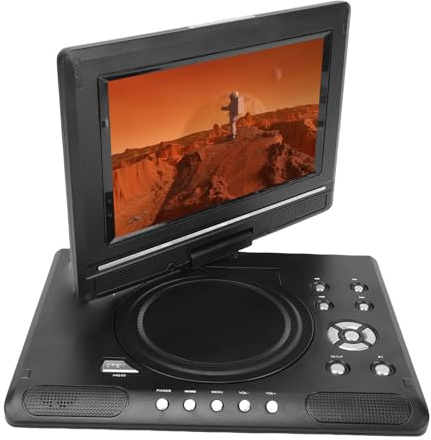 Dpofirs Bärbar DVD-spelare, med 9,8-tums HD-svängbar Skärm, Stöd för DVD+R/W, DVD-R/W, DVD, CD-R, CD-RW, VCD, SVCD, PHOTO-CD, JPEG, MP3 (DpofirsNZ2ncD6-2610250216011)