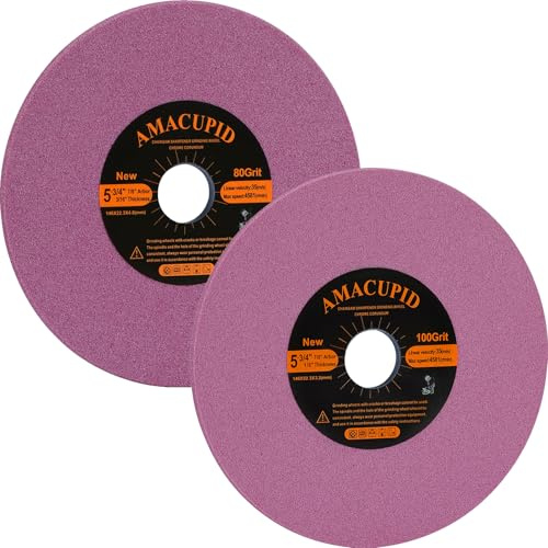 AmaCupid Chainsaw Sharpener Grinding Wheel Set. for Bench Universal Saw Chain Sharpener. for Grinding Sharpening Carbide, High- Speed Steel Chain Saw Teeth. 1/8 inch, 3/16 inch Thickness, 7/8 inch Ar