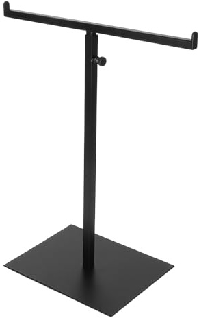 JOINPAYA Espositore Multifunzionale a Forma di T in Acciaio Inox per Borse e Cravatte, Supporto Regolabile Doppio Gancio, Salvaspazio per Armadio e Negozio, 6X12X6 Pollici