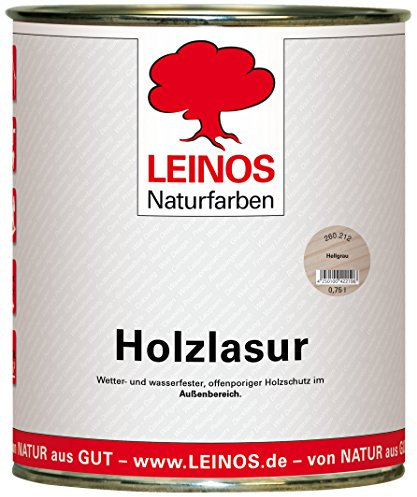 Wetterfeste Holzlasur für Außen 212 Hellgrau 0,75 Liter – offenporiger Holzschutz mit Filmschutz gegen Pilzbefall – für Fenster, Türen, Zäune & Pergolen – wasserabweisend, lasierend