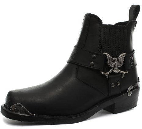 Grinders 2014 Eagle Lo Black Mens Cowboy Biker Boots, Size 11