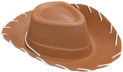 Adults Brown Cowboy Hat for Men & Women – EVA Foam Western Fancy Dress Accessory with Chin Tie – Unisex Costume Hat for Wild West, Cowgirl, Cowboy, Woody Outfits, Fancy Dress Parties & Themed Events