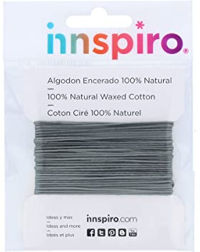 INNSPIRO Cordoncino cotone cerato fine verde grigio 1,0 mm. 5 m.