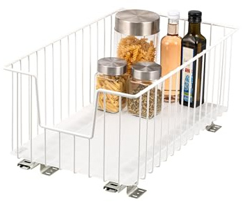 bremermann Cajón extraíble para Armario de 30 cm de Ancho con Estante, con guías telescópicas, Ideal para Cocina, baño y Dormitorio, de Metal (Blanco)