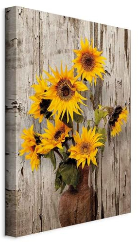 murando - Quadro Acustico Girasole 1 pezzo schiuma acustica Quadri Moderni Camera da Letto Matrimoniale - Stampa su Tela - Pannelli Fonoassorbenti Decorativi - Fonoassorbente Acustiche