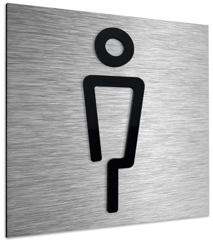 ALÚMADESIGNCO Cartel WC Hombre - Hombres Señal Baño - Señales Aseo Placa - Cartelo Aseos - Señalización Baños Originales, Símbolos Géneros - Carteles para hotel, restaurante y oficina