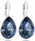 Kurze Tropfen Ohrringe 925 Silber dunkelblau Swarovski Kristall minimalistischer Schmuck blauer Stein NOBEL SCHMUCK