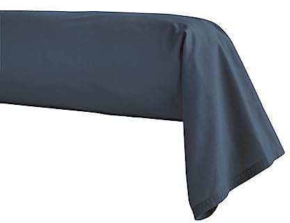 Taie de traversin en Percale de Coton, Première, Bleu Nuit, 43x230 cm, Essix