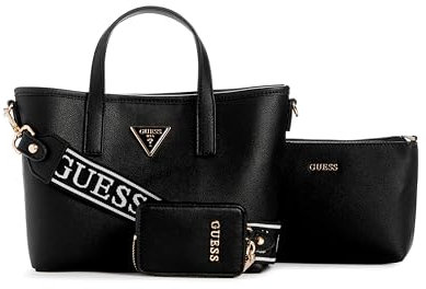 GUESS fourre-Tout en Laiton, Mini Main Sac à bandoulière Femme, Noir, Taille Unique