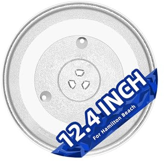 MorefaLife 12.4 inch Microwave Glass Turntable Compatible With Hamilton Beach 1.1~1.6 cu.ft. Countertop Microwave Oven HB61B100027880 HBCMWG16S2WS11 EM031M2ZC P100N30AL 12 3/8 Microwave Plate