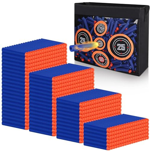 600 Pfeile Darts Schaum Munition kompatibel mit Nerf Gun Elite, Refill Kugeln passen für N-Strike Elite Series Blasters Spielzeug Pistole,Dart Zubehör mit Shooting Practice Target Toy Storage Mesh Bag