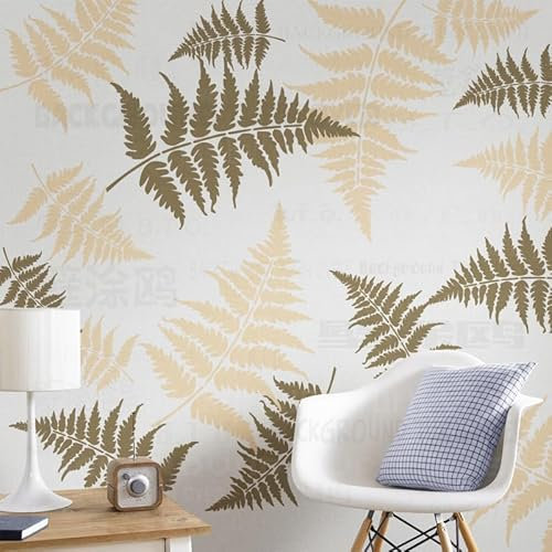 63cm Fern Leaf Stencils For Walls Reusable On The Wall Decor Decoration To Paint Large Decorate Crafts Portable Plaster Refrigerators Washing Electric Masonry Blenders Floor