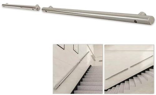 Liyadolaam Treppen-Handlauf-Geländer, Edelstahl-Rohr, Geländer-Schienen-Stützsatz, 1 m, 150 cm, 2 m, 240 cm, 3 m, 4,5 m, 6 m, Wandmontage, Sicherheitshandläufe – Moderne Heimdekoration (Size : 250cm)