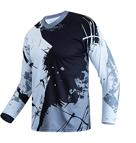 Maglia da ciclismo per bambini da 4 a 14 anni per ragazze e ragazzi, mountain bike, abbigliamento per bambini, maniche lunghe, powersport, bicicletta, BMX Top, 23 g, 10 anni