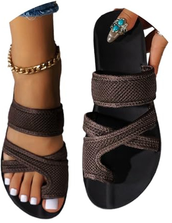 tinbarry Sandales d'été pour femmes chaussures Hallux Valgus à gros orteil sandales orthopédiques pantoufles confortables de plage