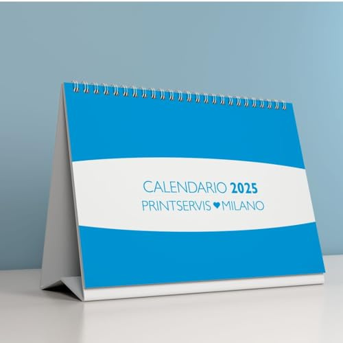 Calendario da Tavolo Personalizzabile 2024/2025 - Design Artistico e Creativo, Formato 215x148.5mm, Ideale per Ufficio, Casa e Scuola (Artistico Stimola Creativita 3) (Azzurro)