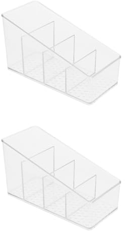 MAGICLULU Caja Para Guardar Infusiones Con Compartimentos 8 Compart. | Transparente, Material: Mascota, Tamaño: 15.00X8.70X6.90cm/5.89X3.42X2.71in, 2 X Estuche De Almacenamiento
