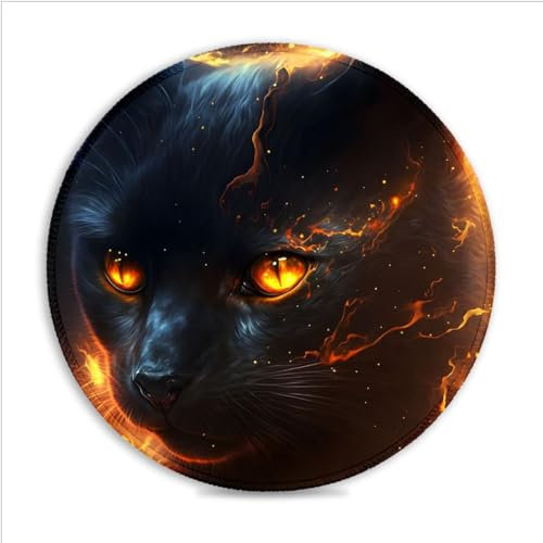 LJSPTU Gaming Mouse Mat cat Portable (11.8-inch) SU Cloth Mouse Pad Spill-Proof Desk Mat 360° Smooth Tracking for Esports, Compact for Travel Gaming Setup