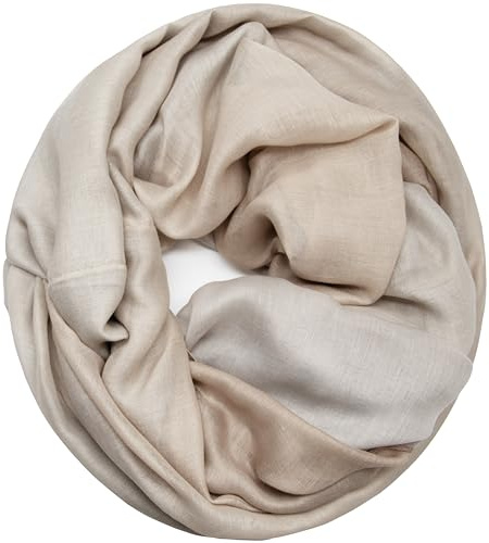 Gloop Sciarpa da donna leggera ad anello, sciarpa colorata, cachi, Taglia unica