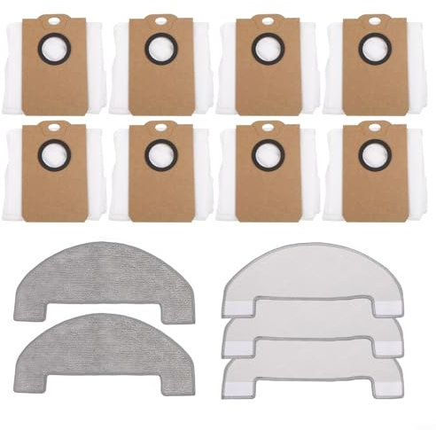 5 trapos de fregona con 8 bolsas de polvo para robot aspirador MONSGA MS1 MAX, kit de repuesto esencial para fregar eficientemente
