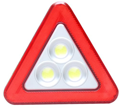 Alipis de Reflectante Rojas para Coche Luces Triángulo LED Emergencia Plástico, Señal de Advertencia para Mantenimiento y Construcción Vial