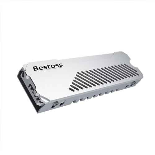 Bestoss M.2 2280 SSD NVMe Heatsink,Double Surface Thermal Dissipation | With Thermal Silicone Pad for M.2 2280 SSD/PC/PS5, 2280 Heatsink, Aluminum Alloy, Dark Gray