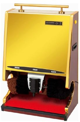 CUTANGELAR Cireuse À Chaussures Électrique - Induction Automatique De Qualité Professionnelle, Combinaison De Brosses Dures, Convient Aux Chaussures Claires Et Foncées(Gold)