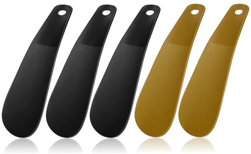 5-Piece Portable Short-Handled Shoe Horn Set (16 cm / 6.2 inches) | Lightweight and durable, suitable for both adults and children; effortlessly removes shoes—including high heels, boots, and sneakers