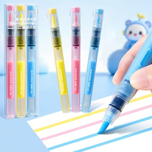 Glue Pen Liquid Glue ，Soft Head Precise to Full Coverage Application that Dries clearAdhesive for Professional,Artists, Crafting, Scrapbooking, Gift Card