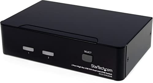 StarTech.com 2 Port Dual Link DVI USB KVM Switch mit Audio - DVI Desktop KVM Umschalter