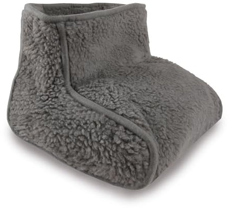 Bestlivings Füßwärmer Lammfloroptik flauschig (Grau) Fußsack Universalgröße Wärmeschuh Zehenwärmer in Einheitsgröße - Kuscheliger Wärmer für kalte Füße