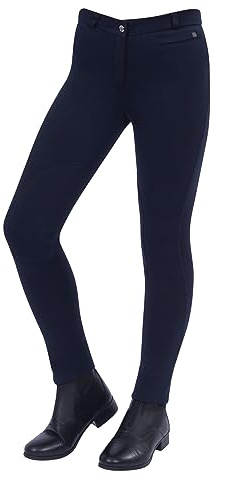 Dublin Childrens/Kids Supa-fit Zip Up Knee Patch Jodhpurs (21in) (Navy)